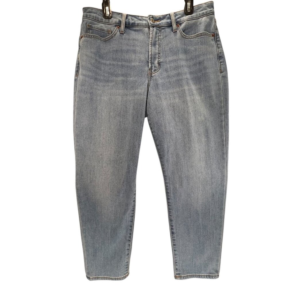 Old Navy High Rise OG Straight Jeans Size 12 Light Wash Denim Stretch Womens - Picture 2 of 12